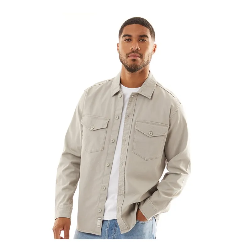 JACK AND JONES Herren Dave Stretch Overshirt Geist Grau
